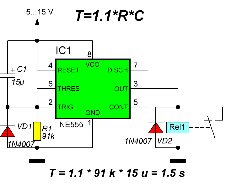Схема простого реле времени на транзисторе КТ814